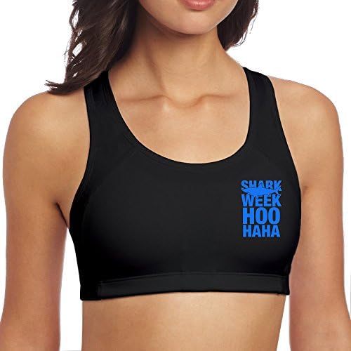 ZOENA Women's Fashion Shark Week Hoo HaHa Aerobics Gym Bra