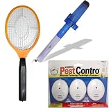 Electrical Racket Zapper PLUS Mini Bug Vac PLUS 3-PACK Pest Control