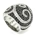 Dome Cocktail Ring w/pav&Atilde;&copy; Black & White CZs