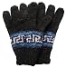 Handmade Artisan Wool Gloves - Black with Traditional Design (Large/men/women)