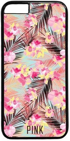 Iphone 6 Plus Case,Victoria's Secret PINK Flowers Design PC Black Case for Iphone 6 5.5inch(C Series)