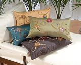 Laura Hill Psychodelic Daisy Artistic 12 By 22 Inch Embroidered Decorative Pillow