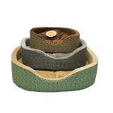K&H Cuddle Sleeper Pet Bed, Large Oval 24-Inch by 32-Inch, Green Paw Bone Print