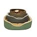 K&H Cuddle Sleeper Pet Bed, Oval, Medium 19-Inch by 25-Inch, Mocha Paw Bone Print