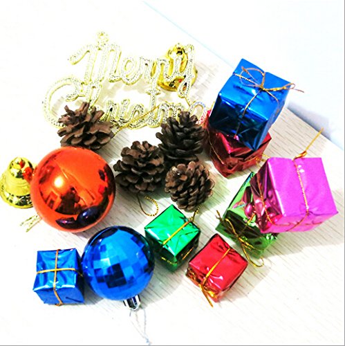 PETMALL 15pcs Christmas Tree Ornaments Pine cones Baubles Balls Xmas Tree Hanging Decoration Set JR-024