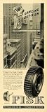 1939 Ad Fisk Tires Car Parts Skyscraper Scaffolding Dancing Chicopee Falls Mass. - Original Print Ad