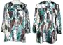 ONE WORLD Printed Stretch Charmeuse Blouse, Small, 1AFM, 17AJ-3003