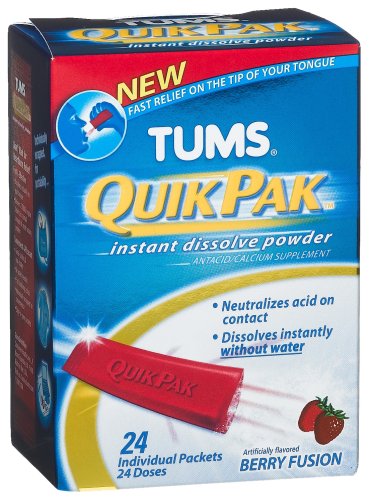 Tums Quik Pak, Berry Fusion, 24-Count Boxes (Pack of 4)