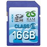 RAM Components 16GB SDHC Class 6 High Speed Professional Speicherkarte - Secure Digital High Capacity (SD HC Card) - inkl. Casevon "RAM Components"