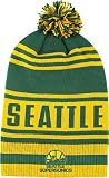 Seattle Supersonics Adidas NBA Classics Throwback Cuffed Knit Hat w/ Pom