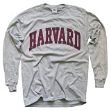 Harvard University T-Shirt, Officially Licensed Long-Sleeve College Athletic Tee, Gray