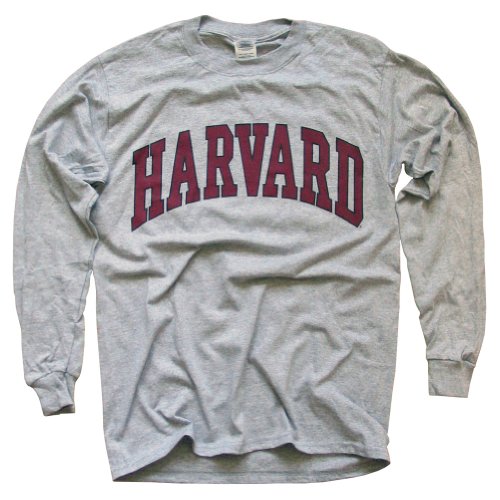 Harvard University T-Shirt, Officially Licensed Long-Sleeve College Athletic Tee, Gray