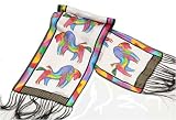 Rainbow Horses White Scarf by Laurel Burch