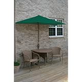 TERRACE MATES 36 ADENA All Weather Wicker in Coffee Color 7.5 Ft. Green SolarVista Set