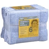 Fibertone 25 x 50" Bath Towels, Water Blue - 6 ct.