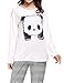 VENTELAN Women's Cute Panda Striped Long Sleeve Sleepwear Pjs Pajama Set Nighty