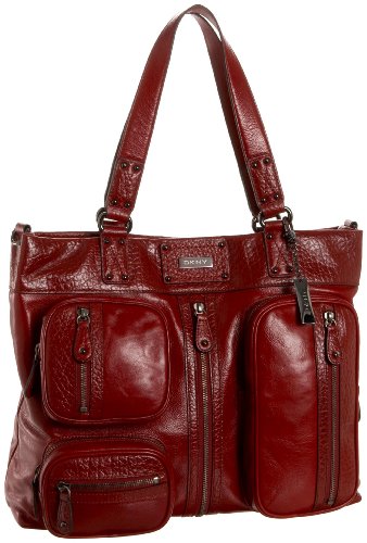 DKNY Pocket Handbag - large shopper, red, leather