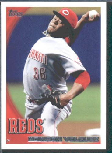 2010 Topps Baseball Card # 589 Edinson Volquez - Cincinnati Reds - MLB Trading Card in Protective Screwdown Case!