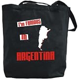 Canvas Tote Bag Black  I Am Famous In Argentina  Country