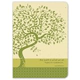 Tree-Free Greetings Earth Tree 160-Page Recycled Paper and Sugarcane Journal, 5.5 x 7.5 Inches, Sage, Chartreuse and Cream (21046)