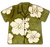 ALOHA SHIRT RUG - MAT GREEN - TROPICAL DECOR