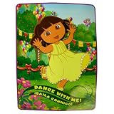 Nick Jr Dora twin mink blanket - Dora the Explorer dance with me royal raschel plush throw