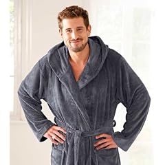 Bugatti, Bademantel mit Kapuze aus Microfaser f�r Herren, mittelgrau, M bis XXL, -Gr.XL,