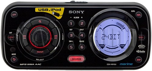 Sony CDXH910UI Marine CD Receiver MP3/WMA/AAC Player with USB Wire for iPod and USB Devices Black