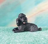 Figurine Black Poodle Hand Painted Resin