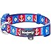 Blueberry Pet Essentials 5 Patterns Classy Bon Voyage Nautical Ocean Harbor Designer Adjustable Dog Collar, Large, Neck 18