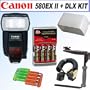 Canon Speedlite 580EX II Flash Light + Deluxe Flash Bracket Accessory Kit