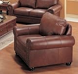 Hudson Bay Dark Brown Top Grain Leather Sofa Chair