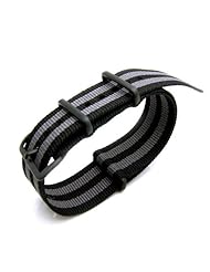 Nato 18mm James Bond Ultrasonic Weld Black+Grey - IP BLACK