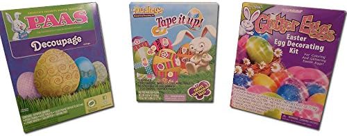 Easter Egg Coloring Assortment of Glitter Eggs, Tape It Up. Decoupage, Color Cups and Indoor Hard to Find Egg Hunt