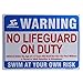 No Lifeguard On Duty Sign Reflective Signs 10 X 14 Inch Rust Free 40 Mil Aluminum Sign