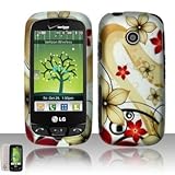 Red White Golden Flower Rubberized Design Snap on Hard Shell Cover Protecto ....