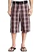 Southpole Young Men's Belted Plaid Shorts, Red, 34