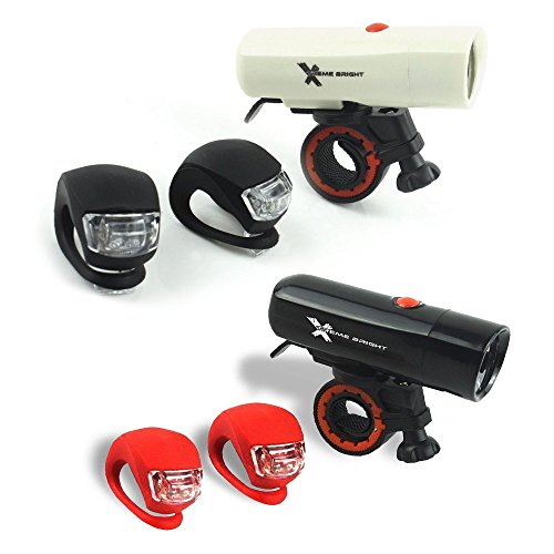 Xtreme Bright® Ultra Torch LED Bike Light Set; Powerful, Durable 250 Lumen Combination Bike Headlight-Taillight, Brilliant, Long-lasting Illumination; Max. Security & Safety for The Serious Biker - 100% Lifetime Guarantee Through Triumph Innovations