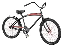 Nirve Classic Men's Single Speed Cruiser Bike with Fenders (Vintage Black/Red)