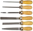 Nicholson 6 Piece Hand File Set with Wood Handles, American Pattern, 4" Length