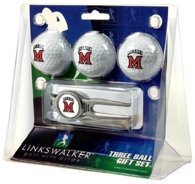Miami Redhawks 3 Golf Ball Gift Pack W/ Kool Tool - Ncaa College Athletics