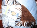 NOJO Diamond Plush w/ Satin Circle Print Trim / Blue