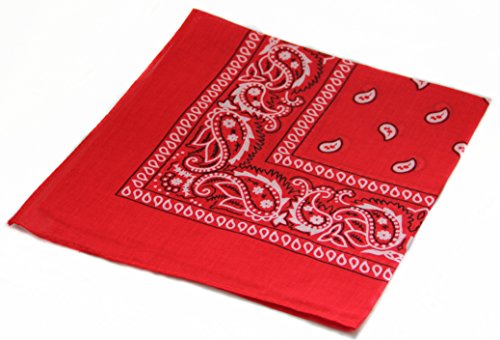 Soophen Paisley One Dozen Cowboy Bandanas Red