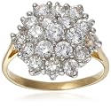 9ct Yellow Gold AMR322872 Ladies Cubic Zirconia Cluster Ring