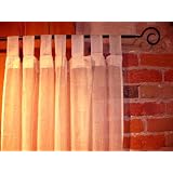 Apricot Cream Sheer 100% Cotton Gauze Tab Curtain, 44 inches X 104 inches by Timbuktu Trading Ltd.