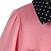 Richie House Girls' Pullover with Rabbit Print and Polka Dot Collar RH1433