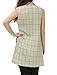 Allegra K Women Open Front Textured Plaids Long Vest