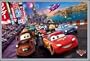 Cars - Poster - Race + Wechsel-Rahmen Maxi aus edlem Aluminium (ALU) Profil: 30mm silber