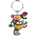 グレイトフルデッドデッドベア  ローズメタル　キーリング　 Grateful dead Bear