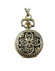 Youyoupifa Wholesale 5pcs/lot Bronze Openwork Cover Stylish Retro Design Quartz Pocket Watch NBW0PN7142-CO3